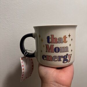 Colorful Ceramic “that mom energy” Mug with purple Handle